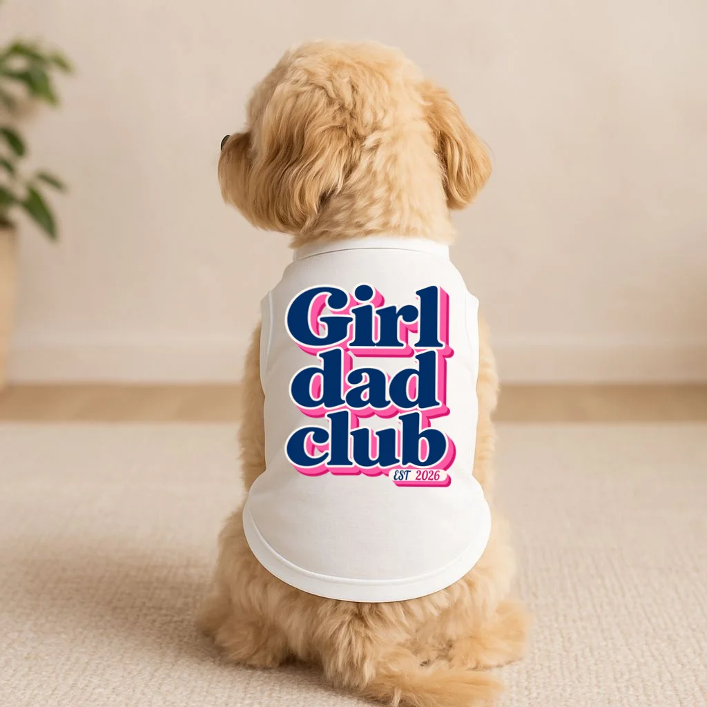 Girl Dad Club Customizable Year Gift for Dad Doggie Tank - Front 1