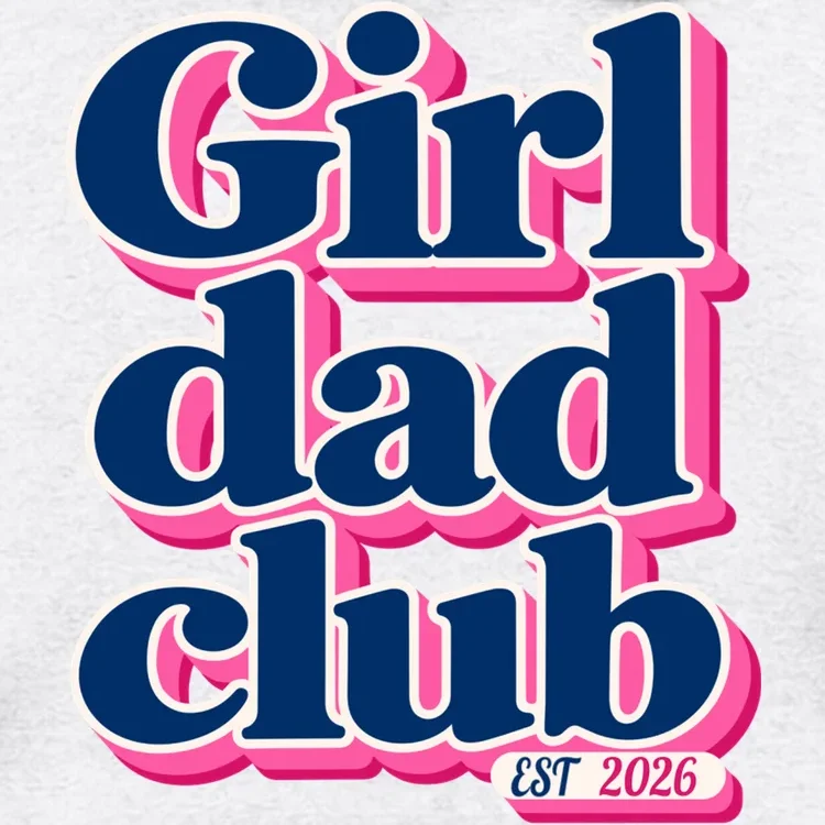 Girl Dad Club Customizable Year Gift for Dad Men's Hoodie - Front - Close-up