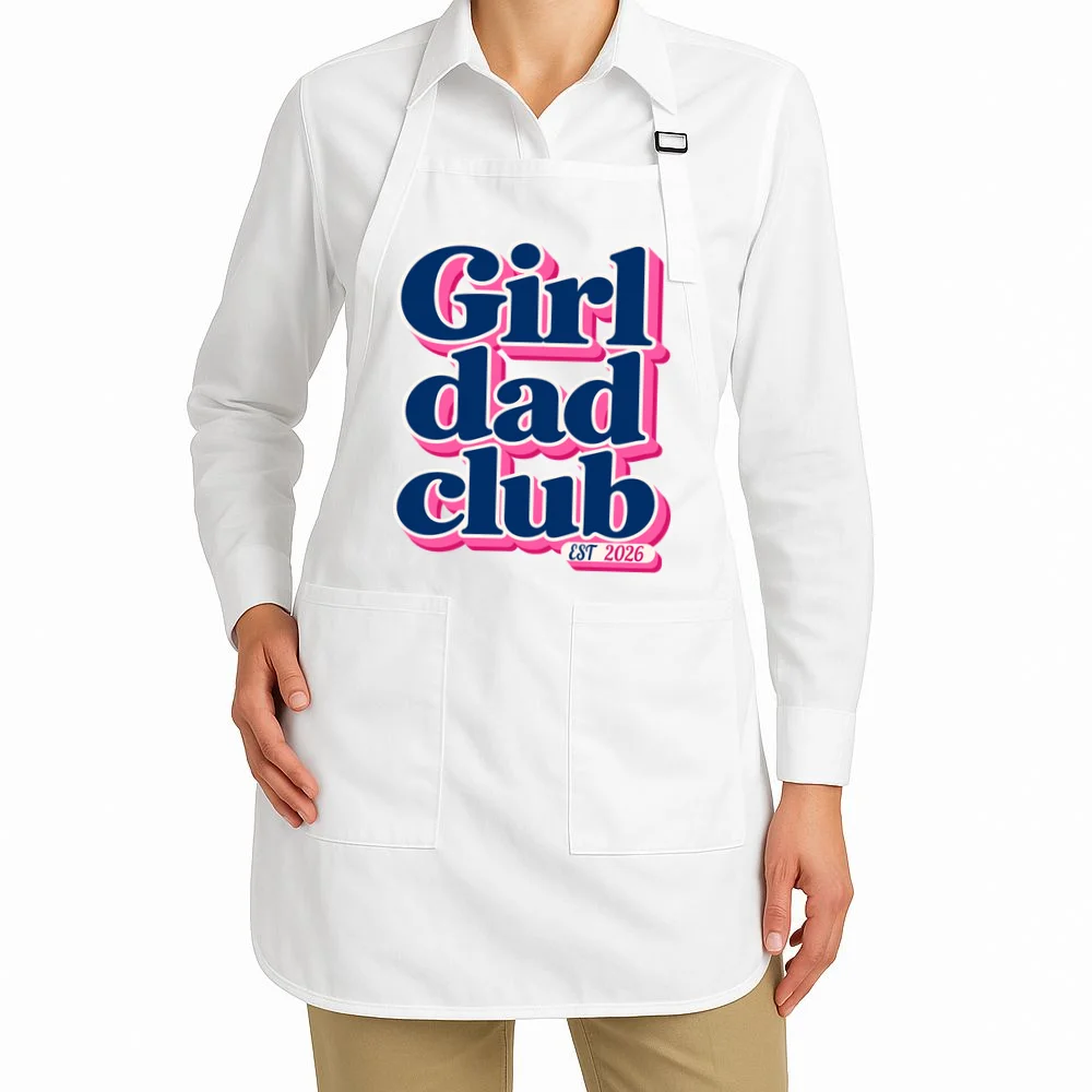 Girl Dad Club Customizable Year Gift for Dad Apron - Front 1