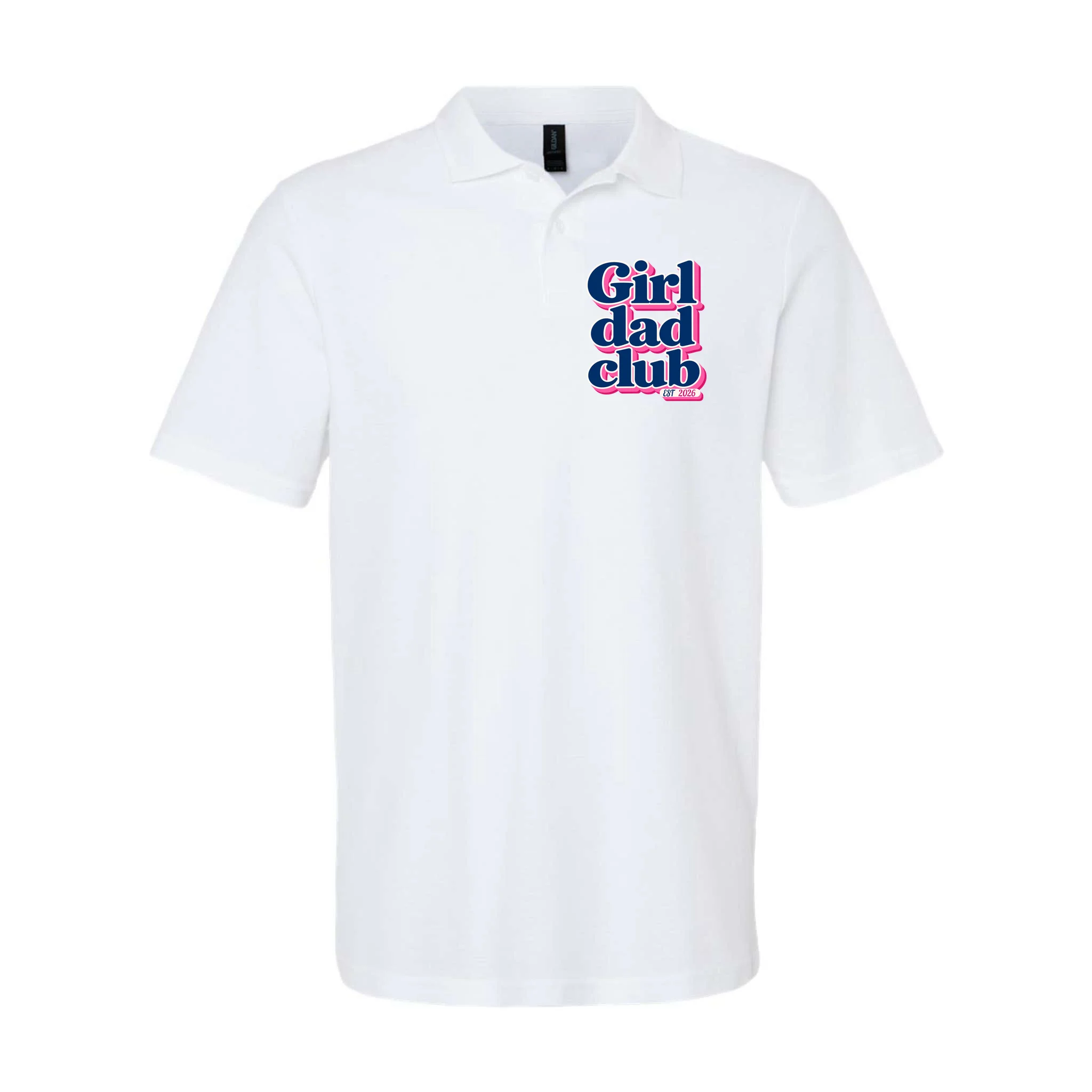 Girl Dad Club Customizable Year Gift for Dad Men's Polo - Front
