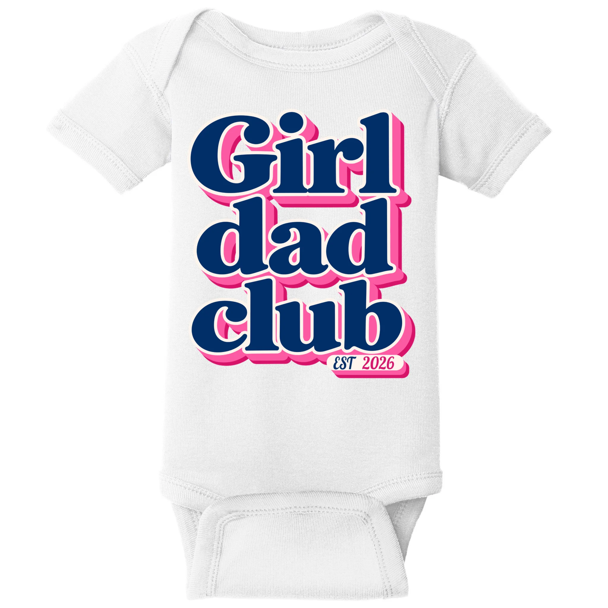 Girl Dad Club Customizable Year Gift for Dad Baby Bodysuit Front
