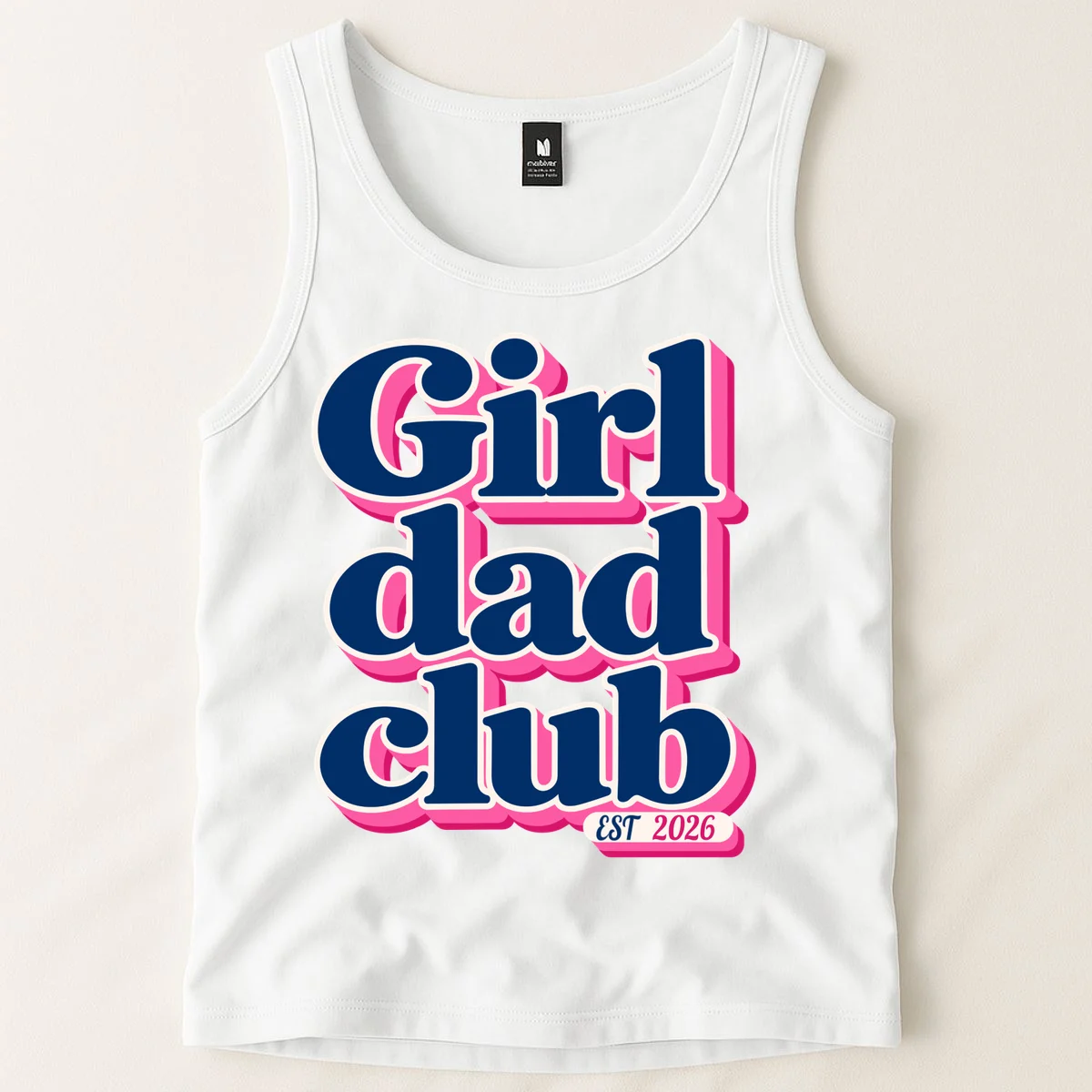 Girl Dad Club Customizable Year Gift for Dad Tank Top - Front 1
