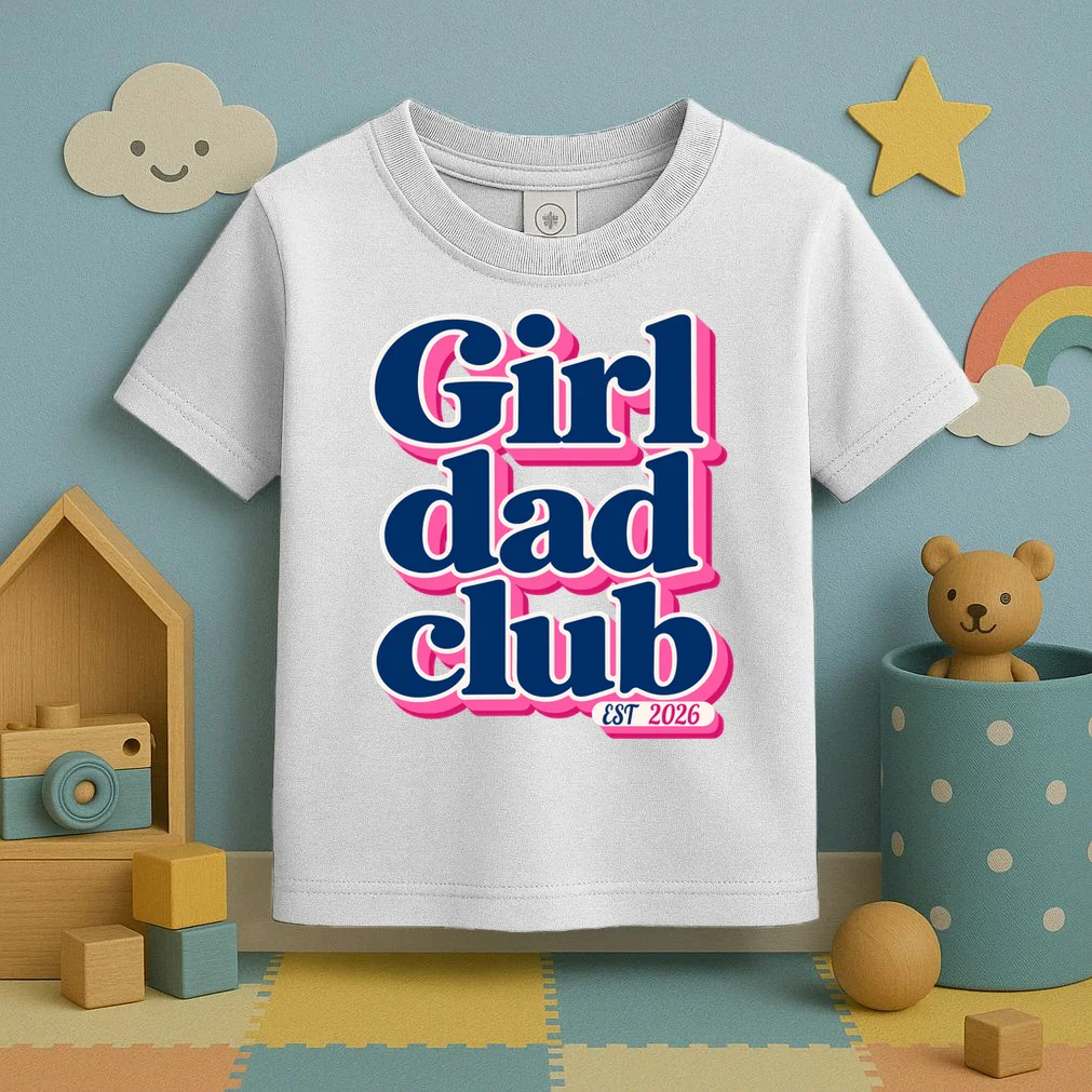 Girl Dad Club Customizable Year Gift for Dad Toddler T-Shirt - Front 2