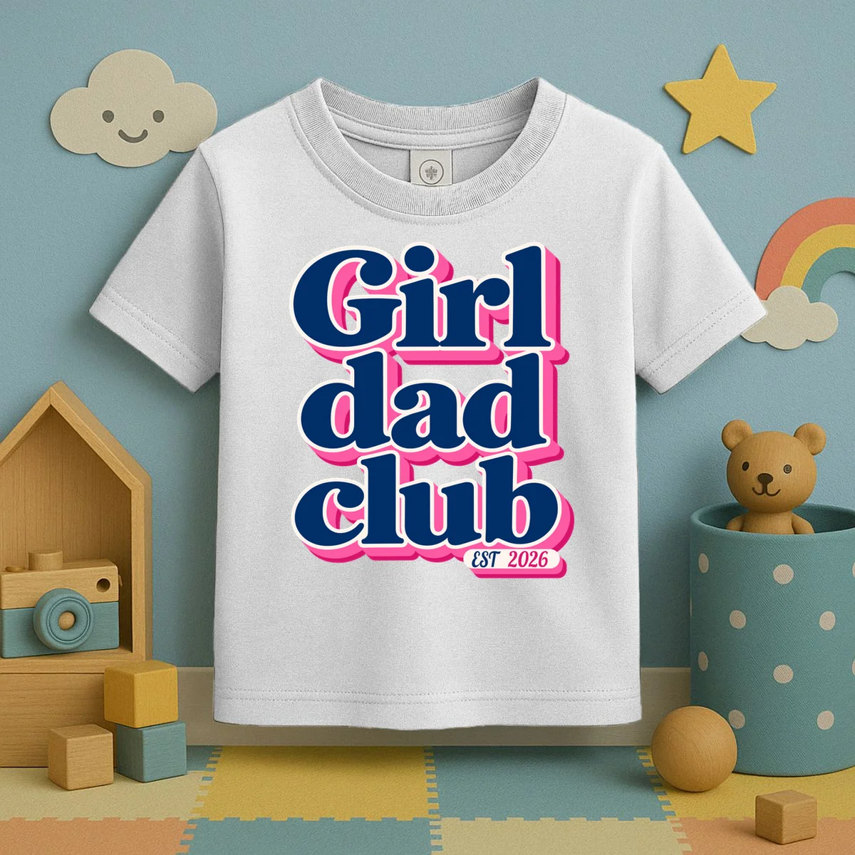 Girl Dad Club Customizable Year Gift for Dad Toddler T-Shirt - Front 2