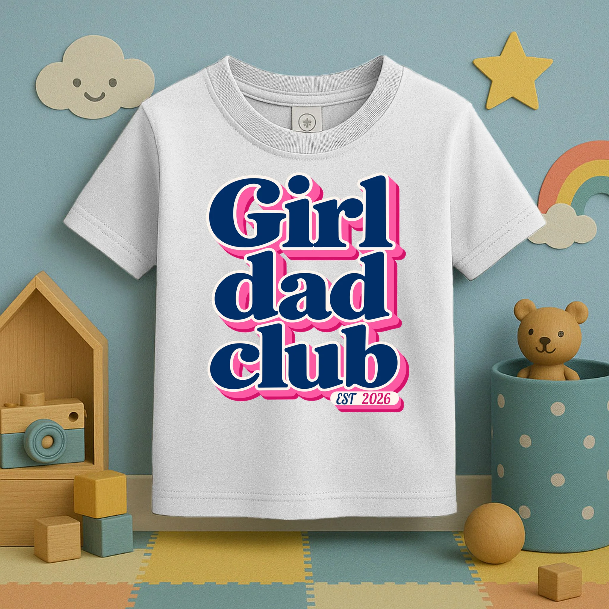 Girl Dad Club Customizable Year Gift for Dad Toddler T-Shirt - Front 2
