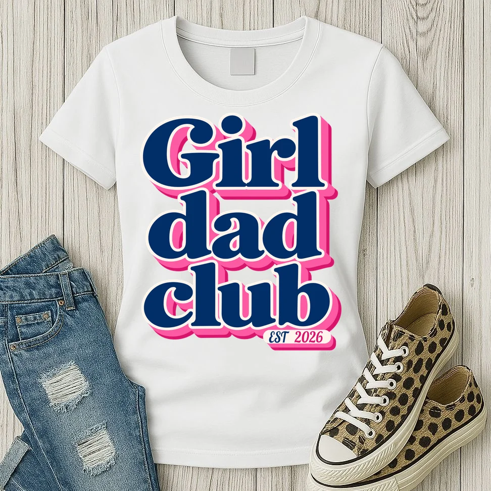 Girl Dad Club Customizable Year Gift for Dad Women's T-Shirt - Front 2