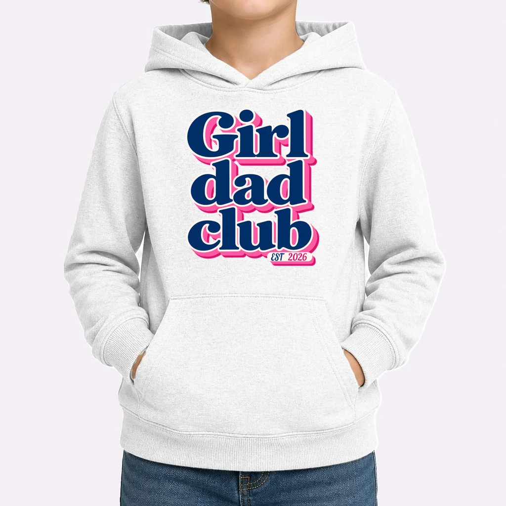 Girl Dad Club Customizable Year Gift for Dad Kids Hoodie - Front 1