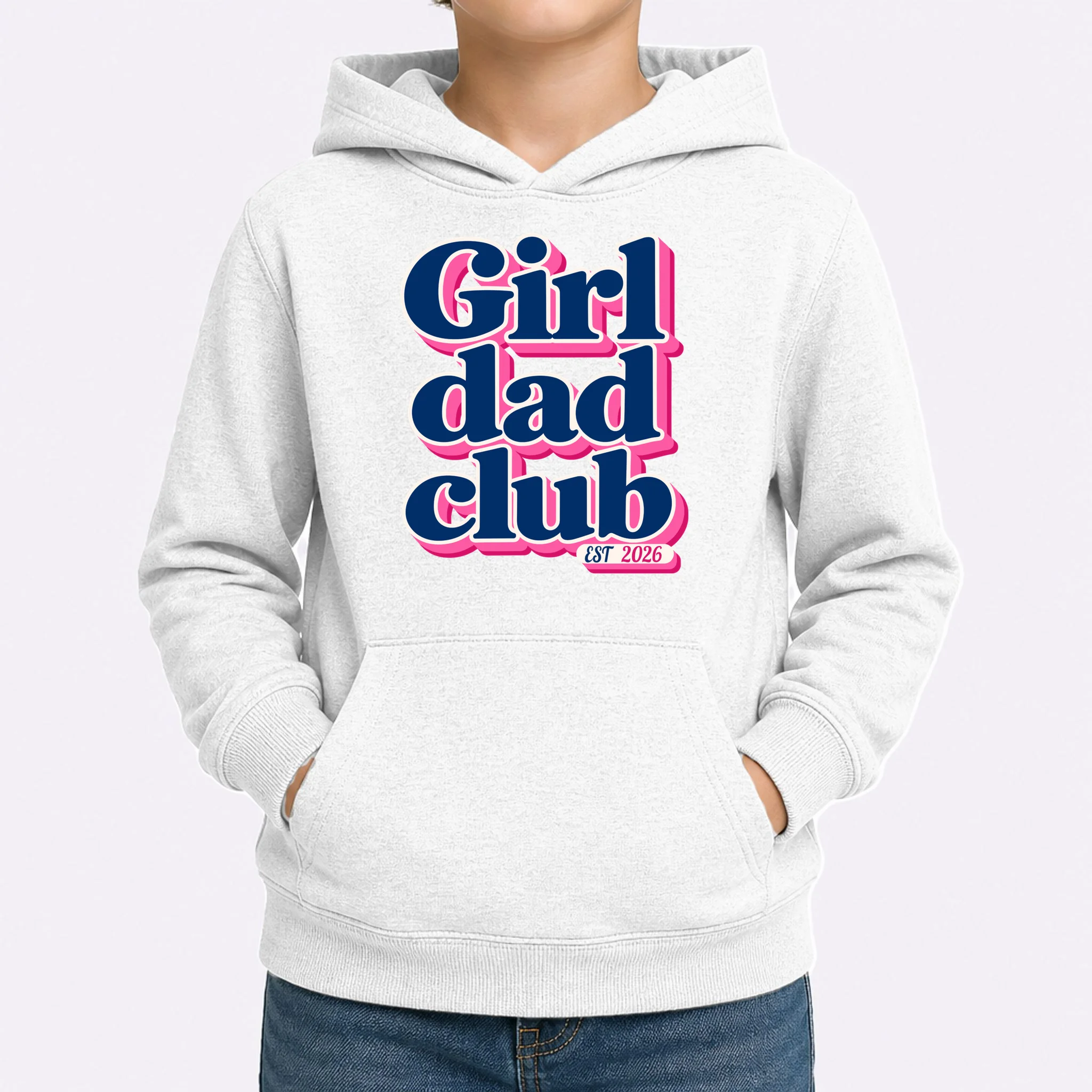 Girl Dad Club Customizable Year Gift for Dad Kids Hoodie - Front 1
