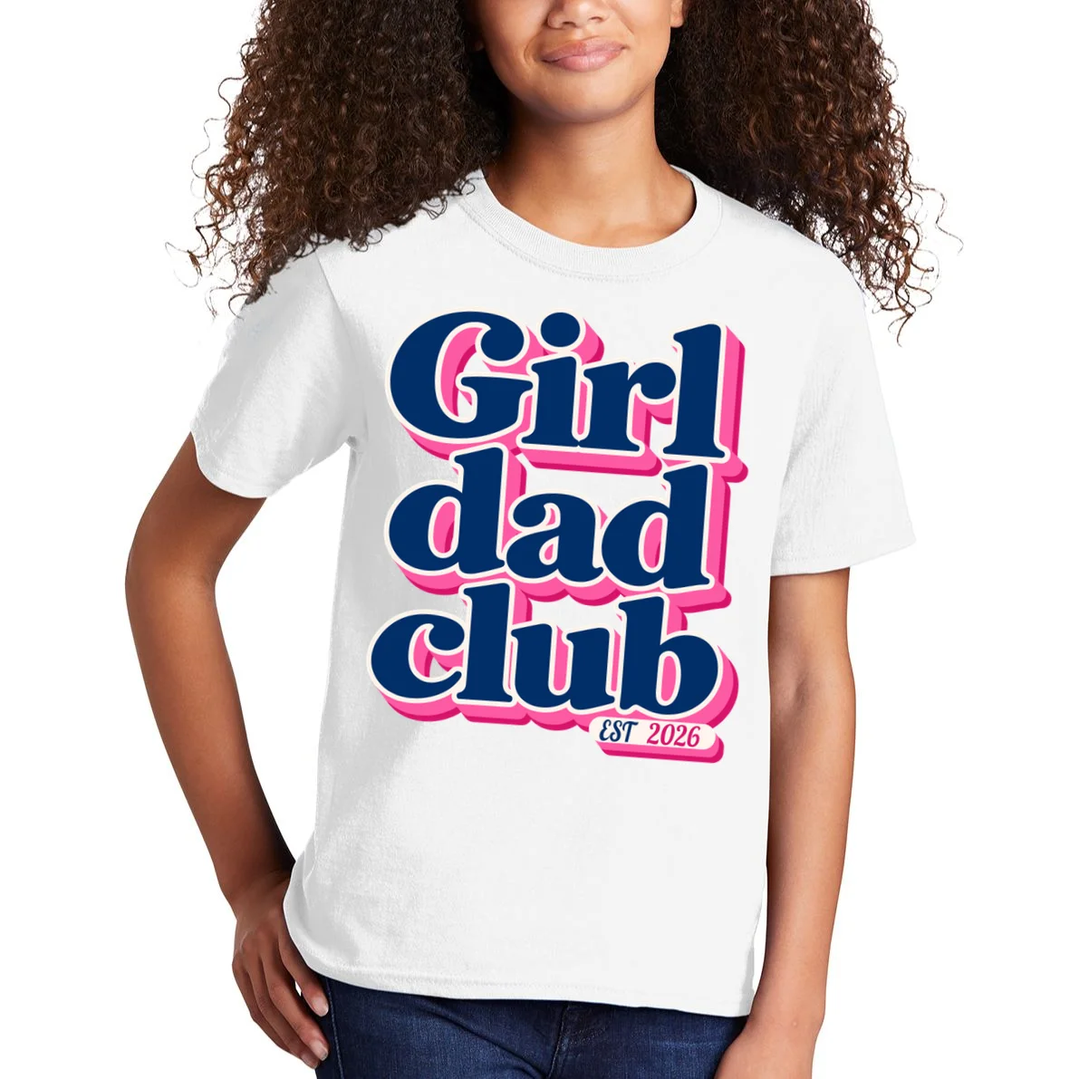 Girl Dad Club Customizable Year Gift for Dad Kids T-Shirt - Front 1