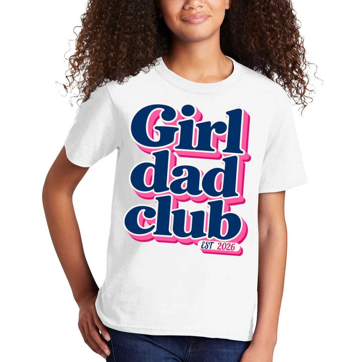 Girl Dad Club Customizable Year Gift for Dad Kids T-Shirt - Front 1
