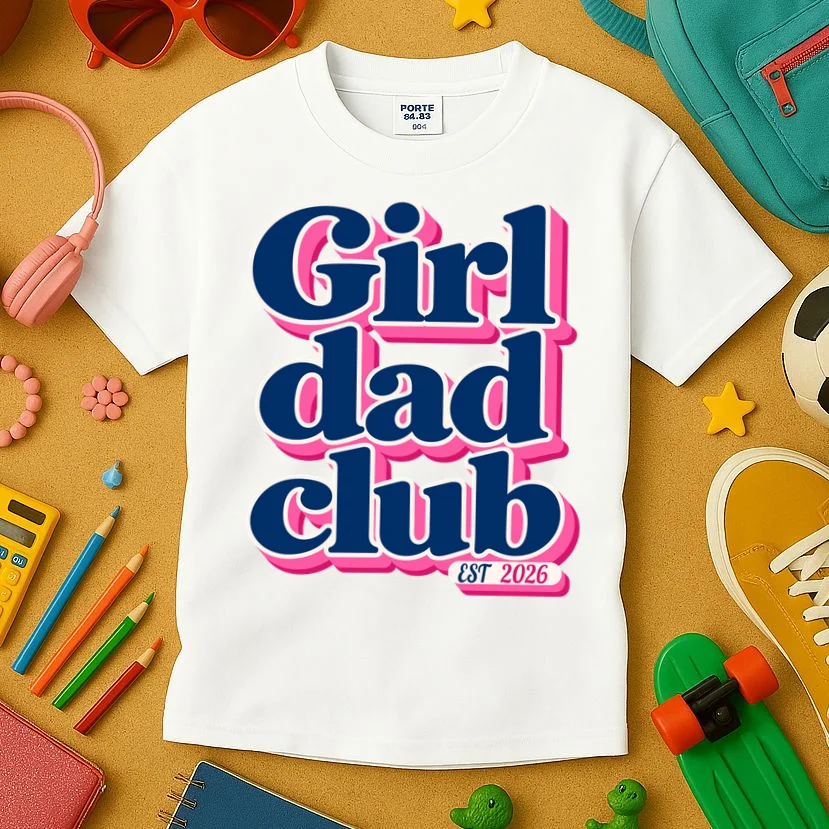 Girl Dad Club Customizable Year Gift for Dad Kids T-Shirt - Front 2