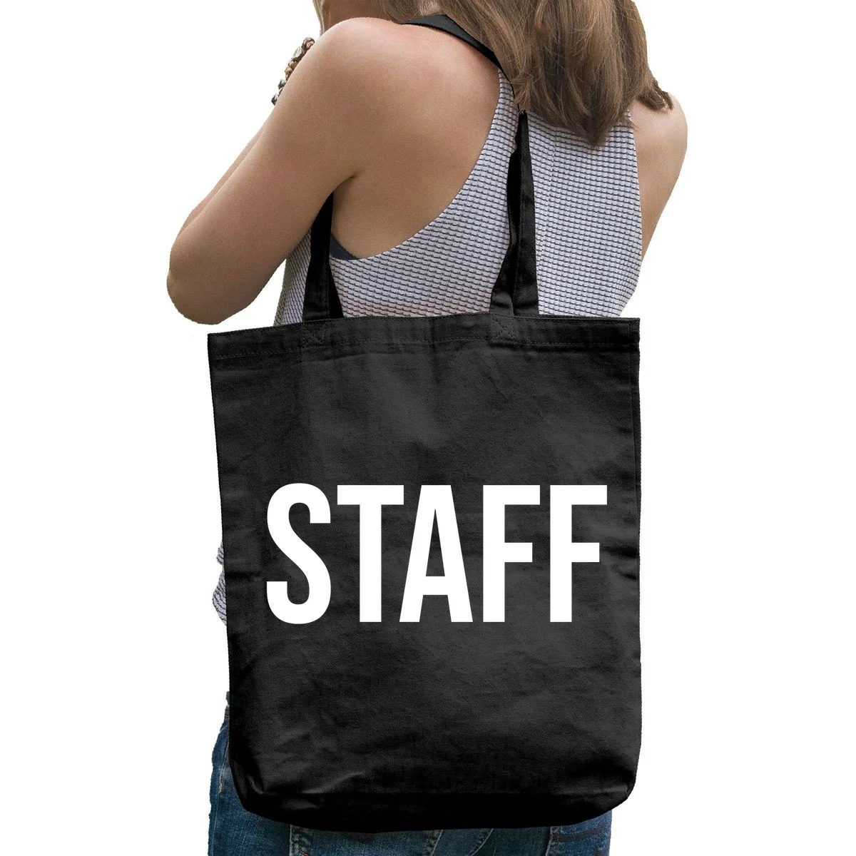 Custom Logo Custom Staff Shirts Tote Bag - Back