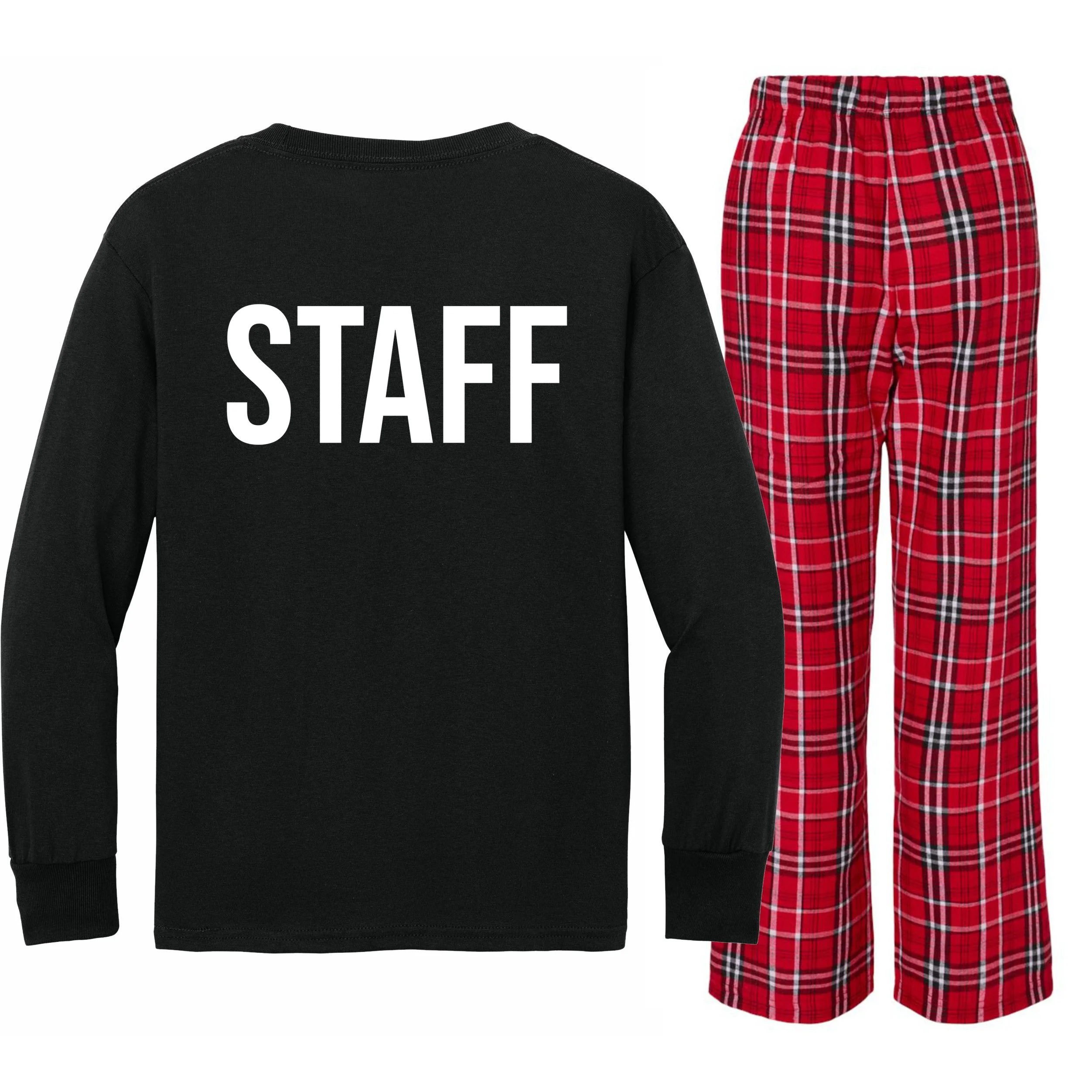 Custom Logo Custom Staff Shirts Kids Long Sleeve Pajamas - Back - Close-up