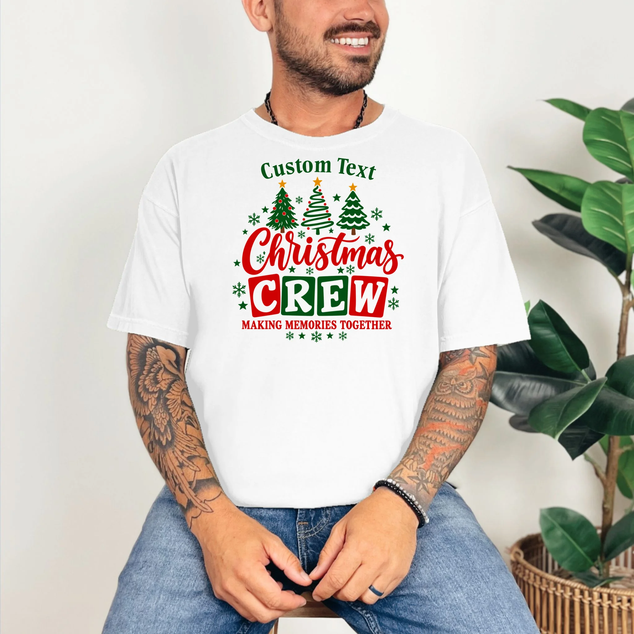 Christmas Crew Matching Family Custom Gift - Christmas Personalized Family Design Comfort Colors Unisex T-Shirt - Front 2