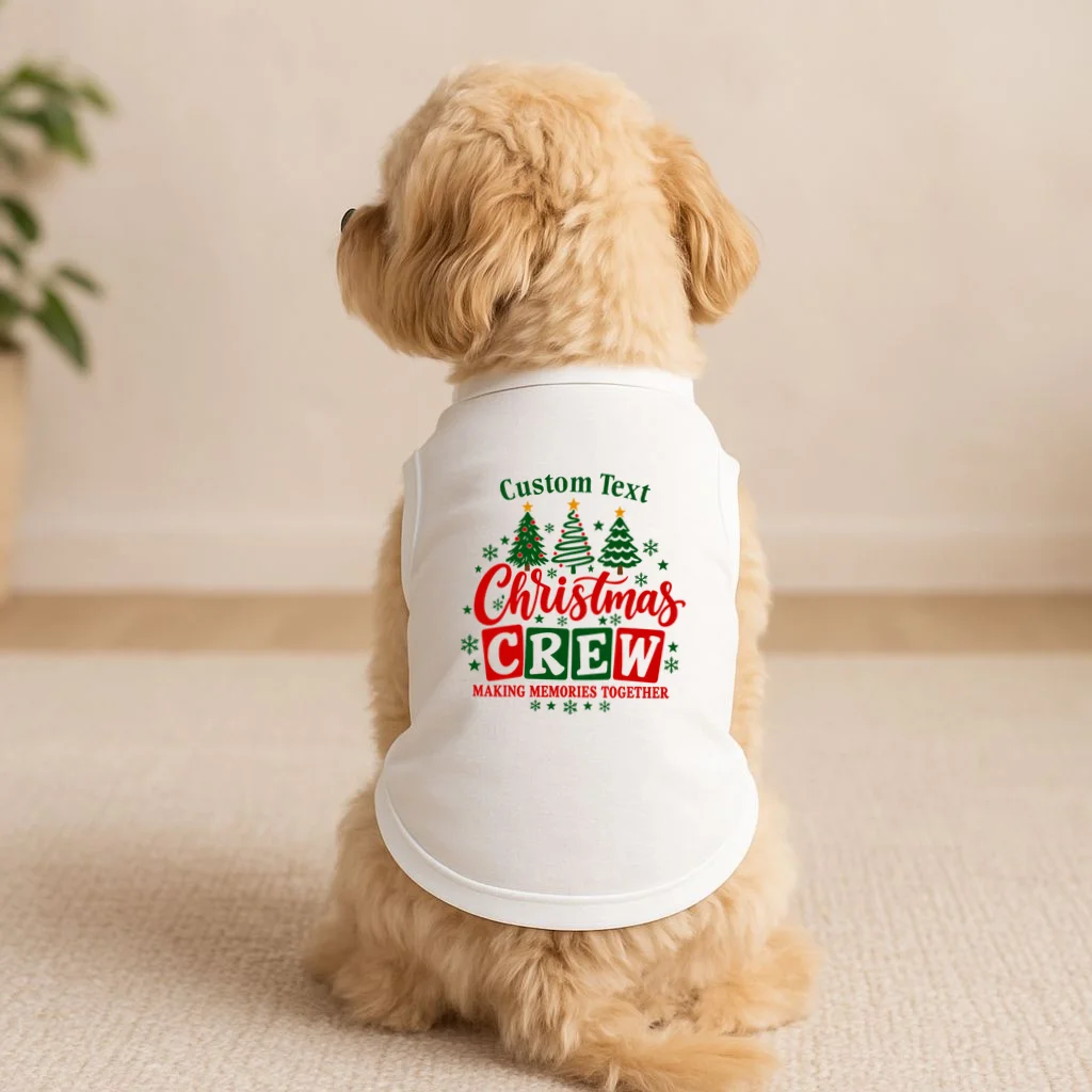 Christmas Crew Matching Family Custom Gift - Christmas Personalized Family Design Doggie Tank - Front 1