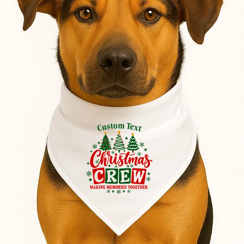 Christmas Crew Matching Family Custom Gift - Christmas Personalized Family Design Dog Bandana - Front 1