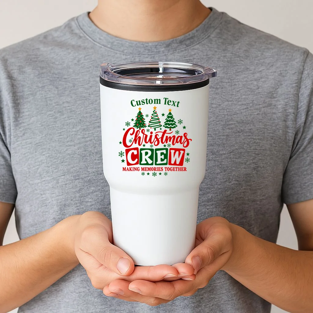 Christmas Crew Matching Family Custom Gift - Christmas Personalized Family Design 20oz Tumbler - Front 1
