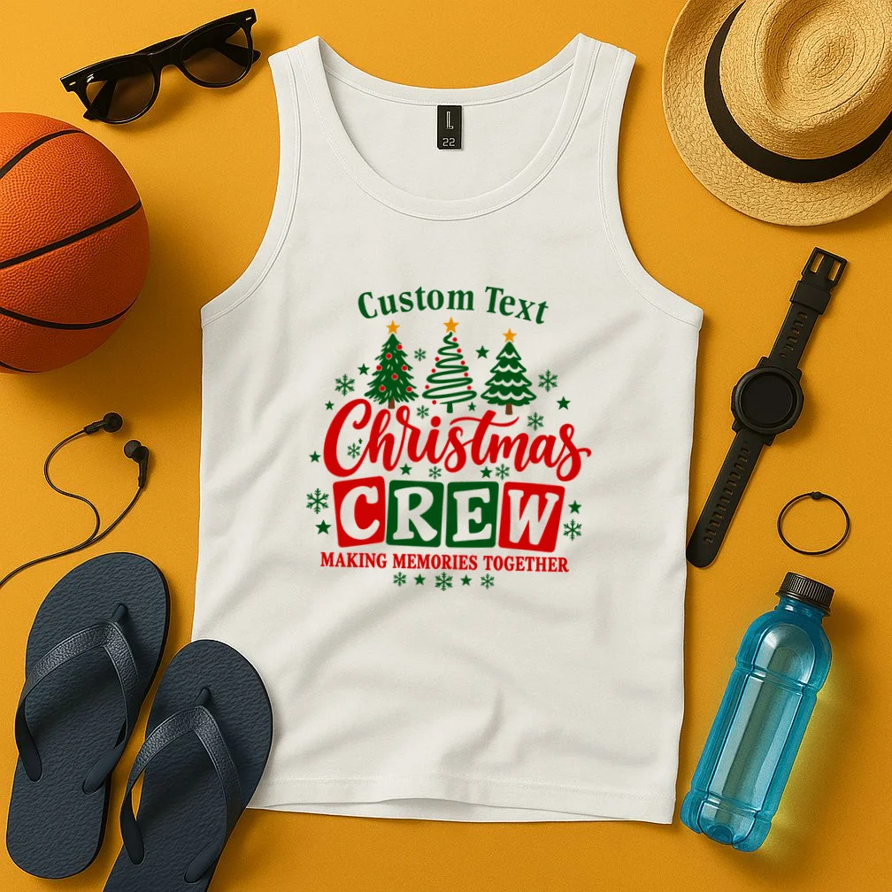 Christmas Crew Matching Family Custom Gift - Christmas Personalized Family Design Men's Tank Top - Front 3