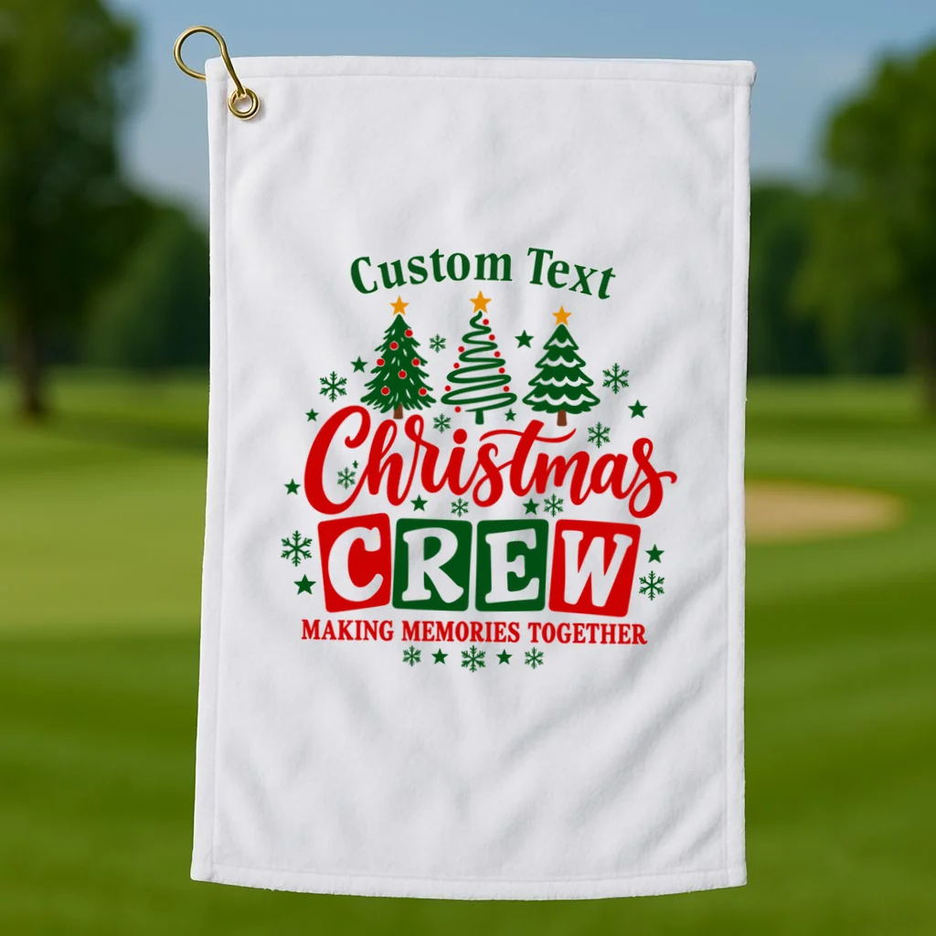 Christmas Crew Matching Family Custom Gift - Christmas Personalized Family Design Golf Towel - Front 1