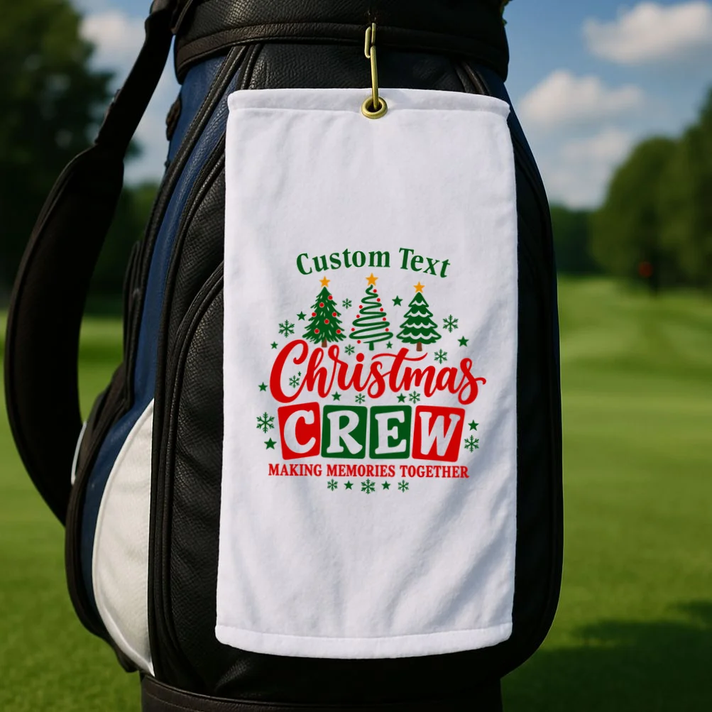 Christmas Crew Matching Family Custom Gift - Christmas Personalized Family Design Golf Towel - Front 2