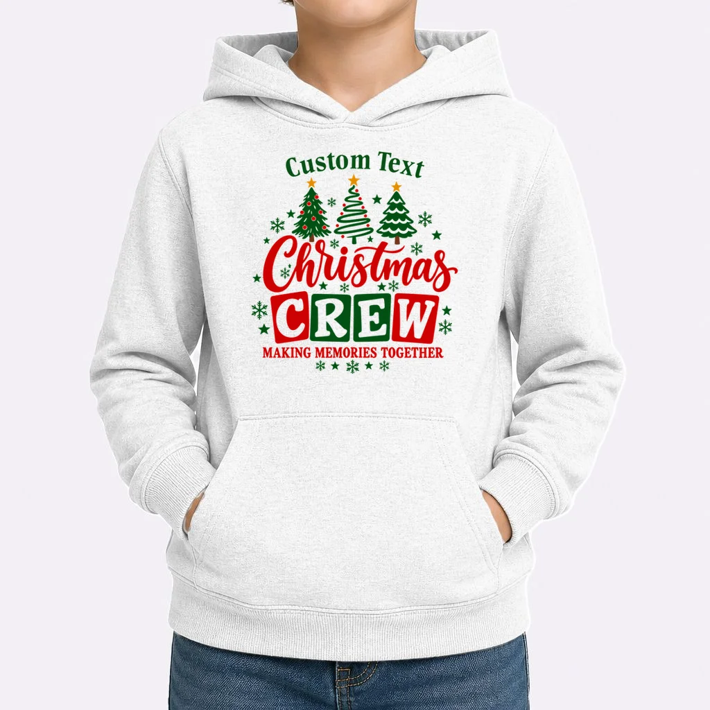 Christmas Crew Matching Family Custom Gift - Christmas Personalized Family Design Kids Hoodie - Front 1