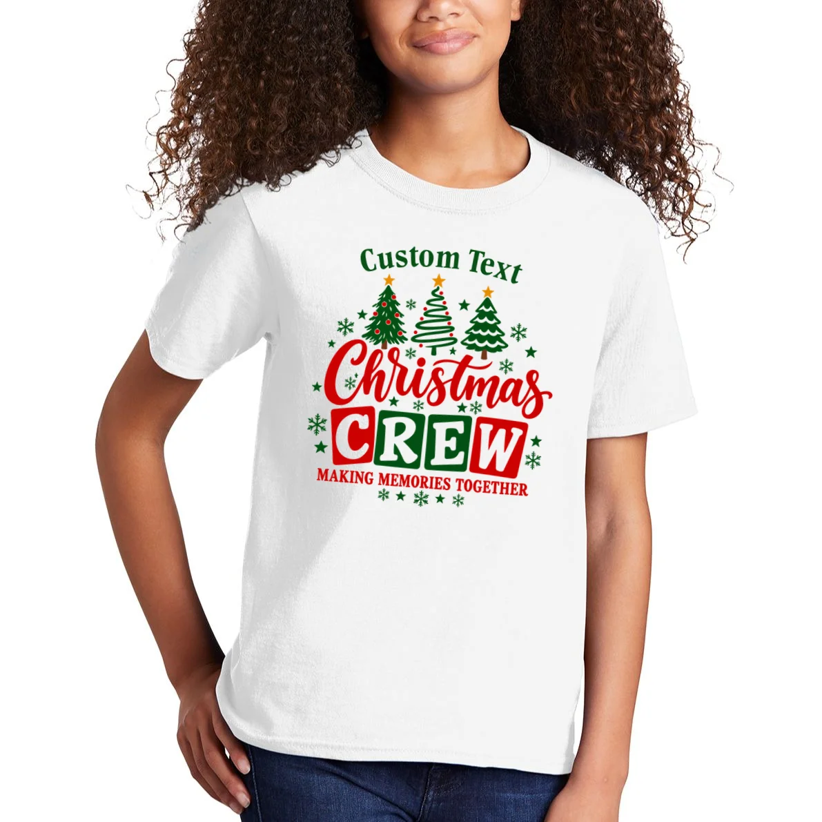 Christmas Crew Matching Family Custom Gift - Christmas Personalized Family Design Kids T-Shirt - Front 1