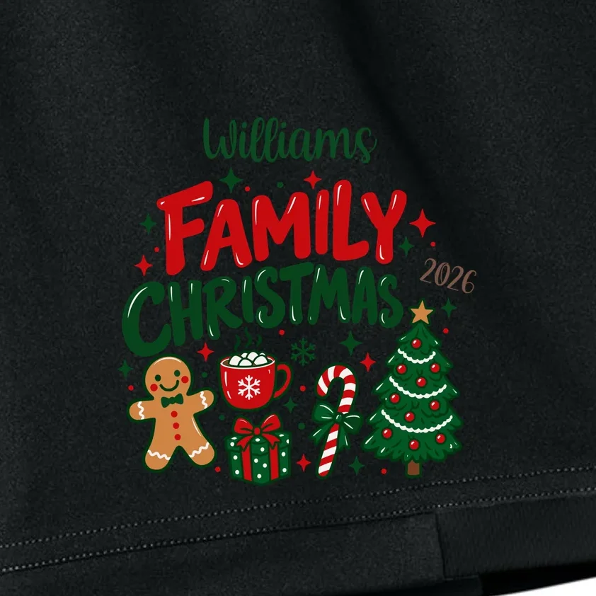 Custom Personalized Family Christmas Doodle Kids Shorts - Front - Close-up