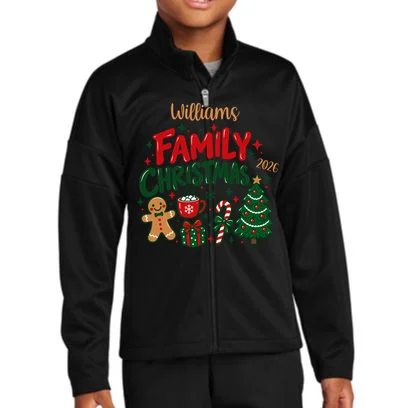 Custom Personalized Family Christmas Doodle Kids Jacket Front