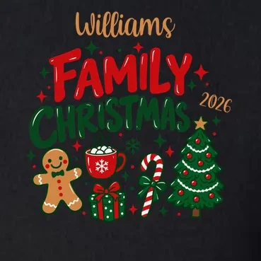 Custom Personalized Family Christmas Doodle Men's Pullover Quarter Zip - Front - Close-up