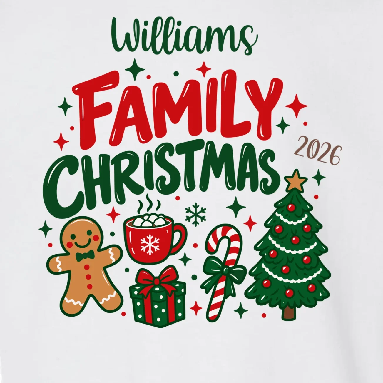 Custom Personalized Family Christmas Doodle Toddler Sweatshirt - Front - Close-up