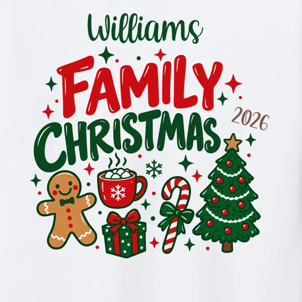 Custom Personalized Family Christmas Doodle Kids Long Sleeve Pajamas - Front - Close-up
