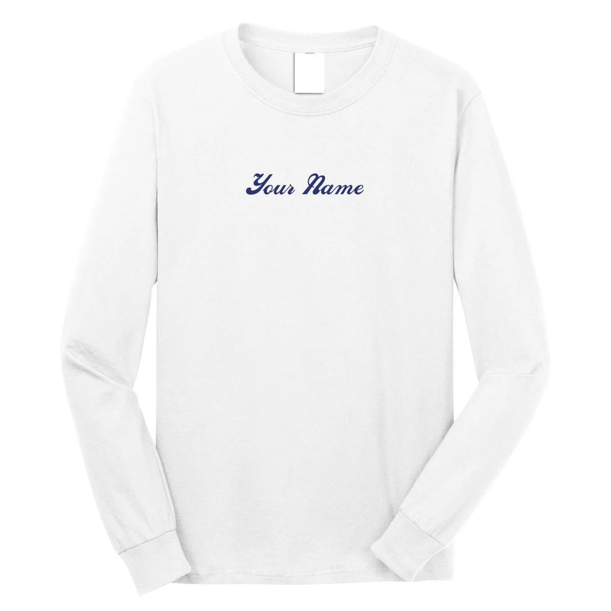 Custom Embroidery Your Name Personalized Long Sleeve Shirt - Front