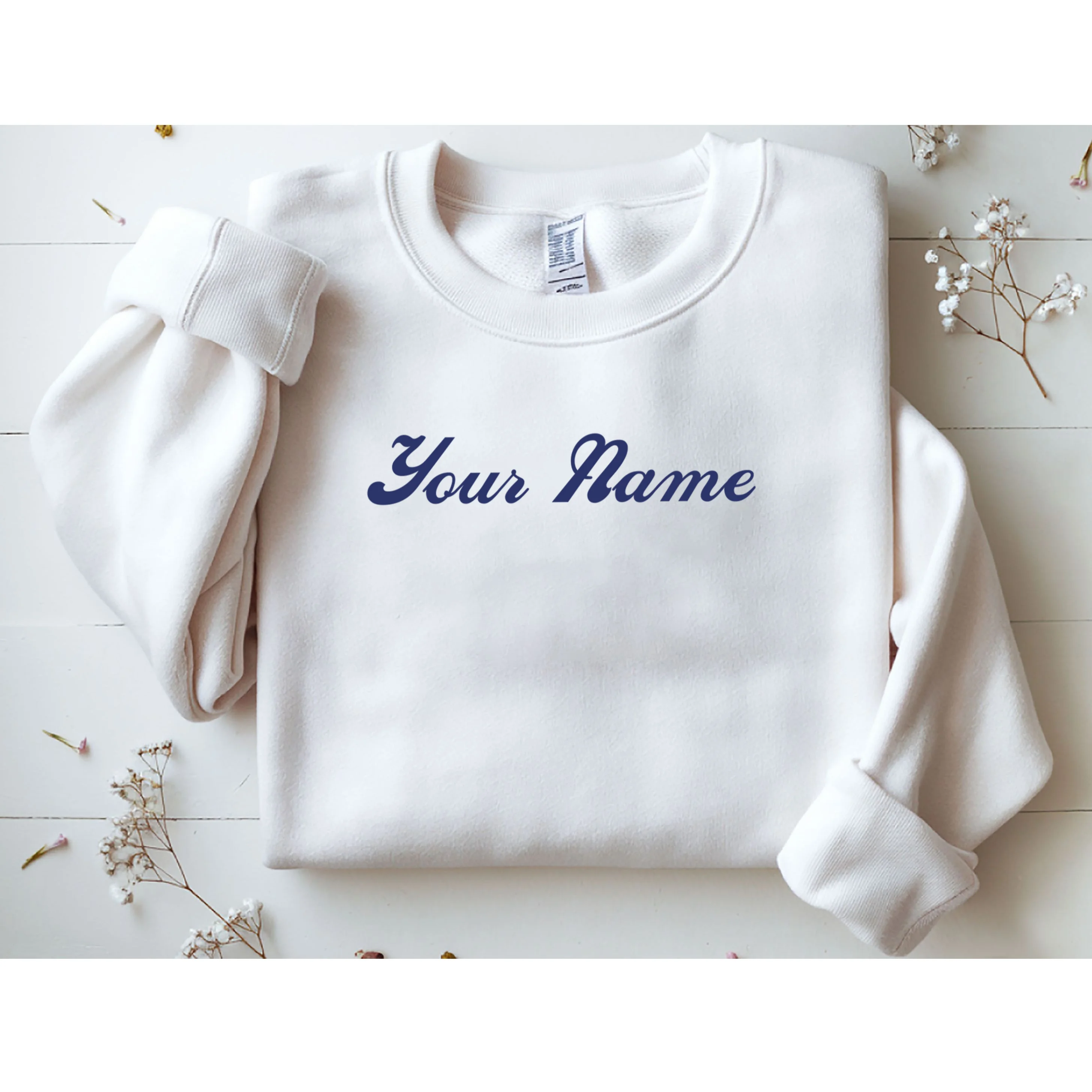 Custom Embroidery Your Name Personalized Sweatshirt - Front 1