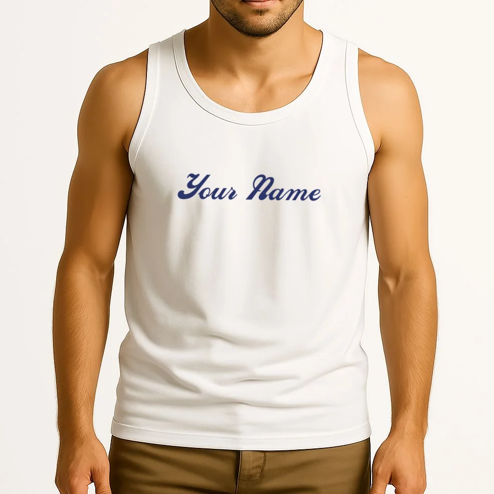 Custom Embroidery Your Name Personalized Tank Top - Front 2