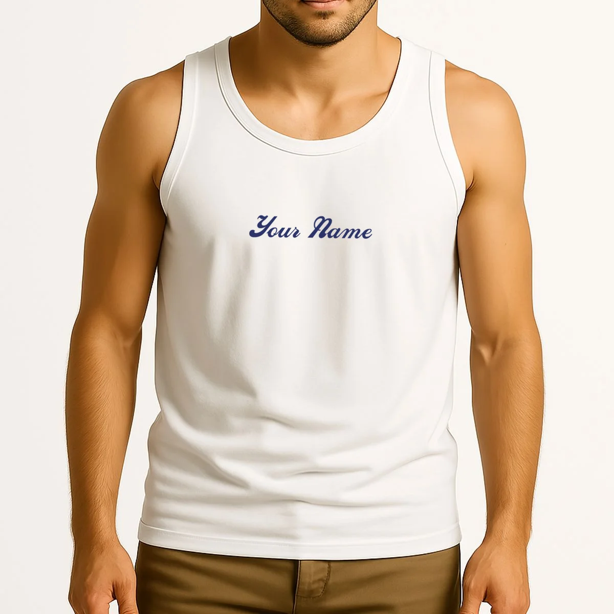 Custom Embroidery Your Name Personalized Tank Top - Front 2