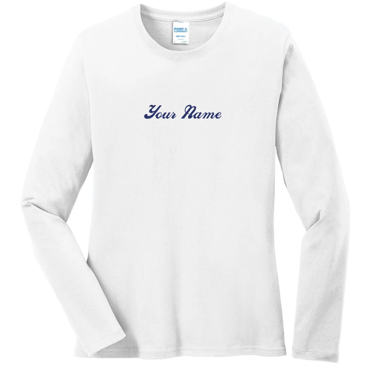 Custom Embroidery Your Name Personalized Women's Long Sleeve Shirt - Front