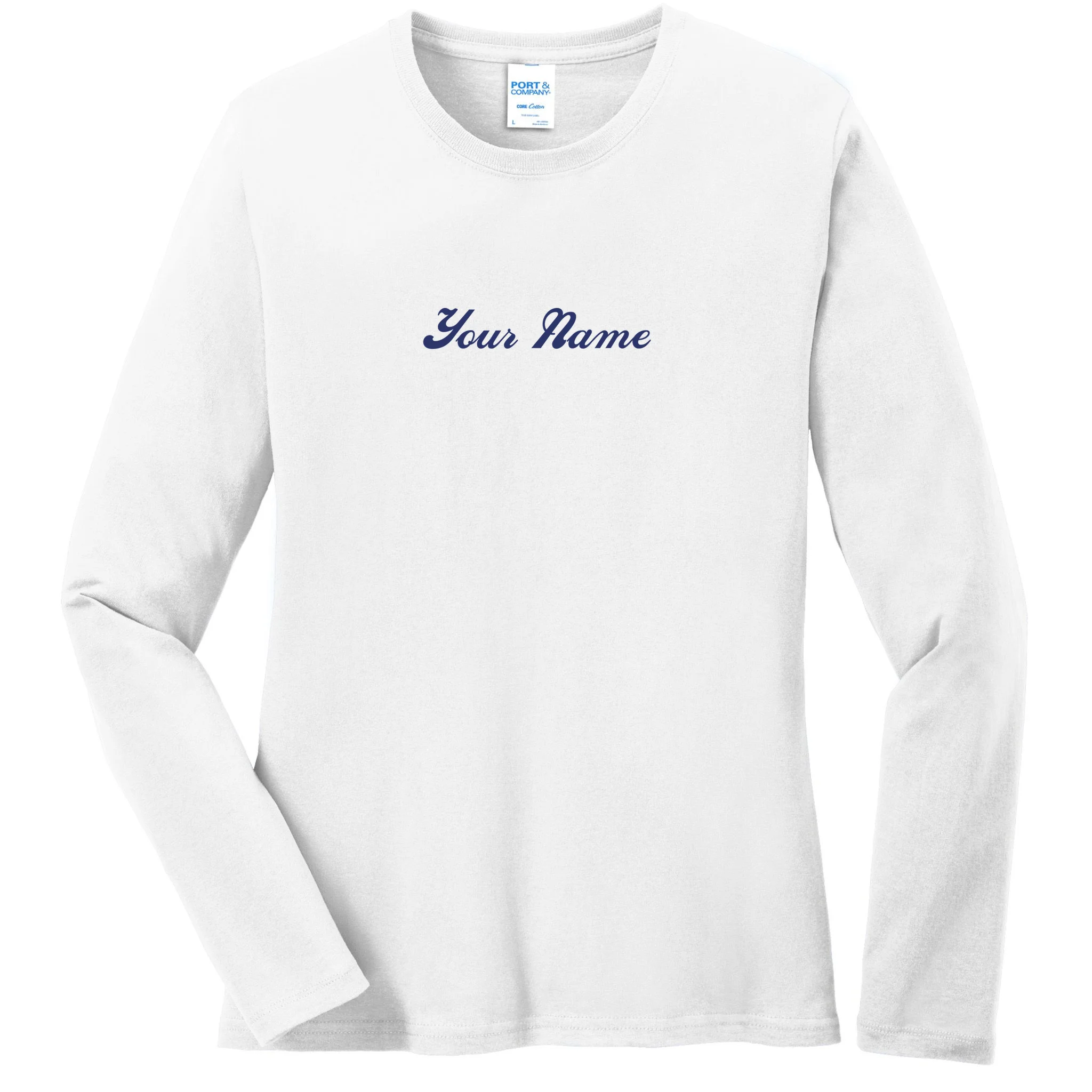 Custom Embroidery Your Name Personalized Women's Long Sleeve Shirt - Front