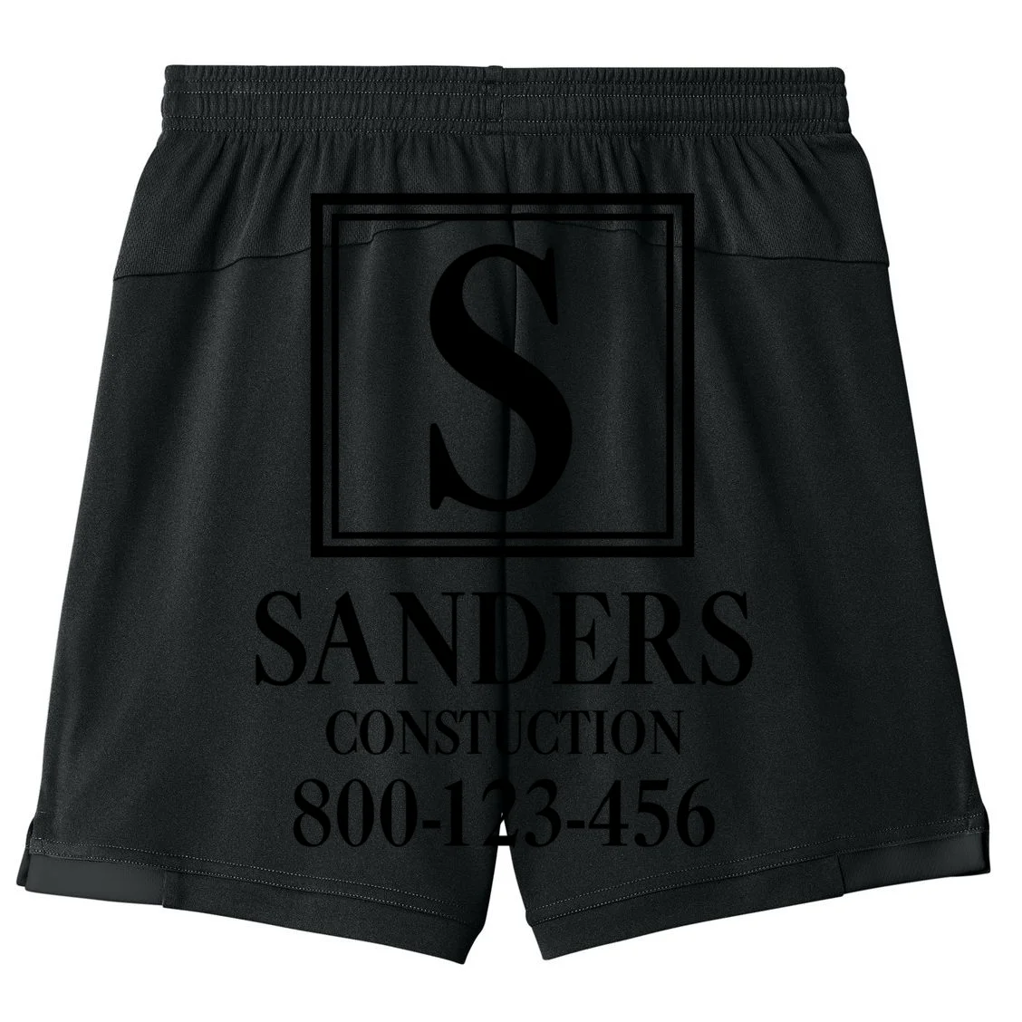 Custom Initial Custom Company Name Kids Shorts - Back