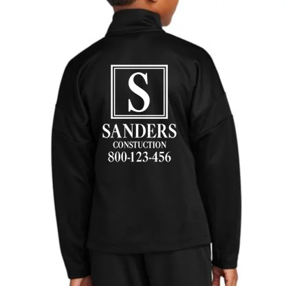 Custom Initial Custom Company Name Kids Jacket - Back - Close-up