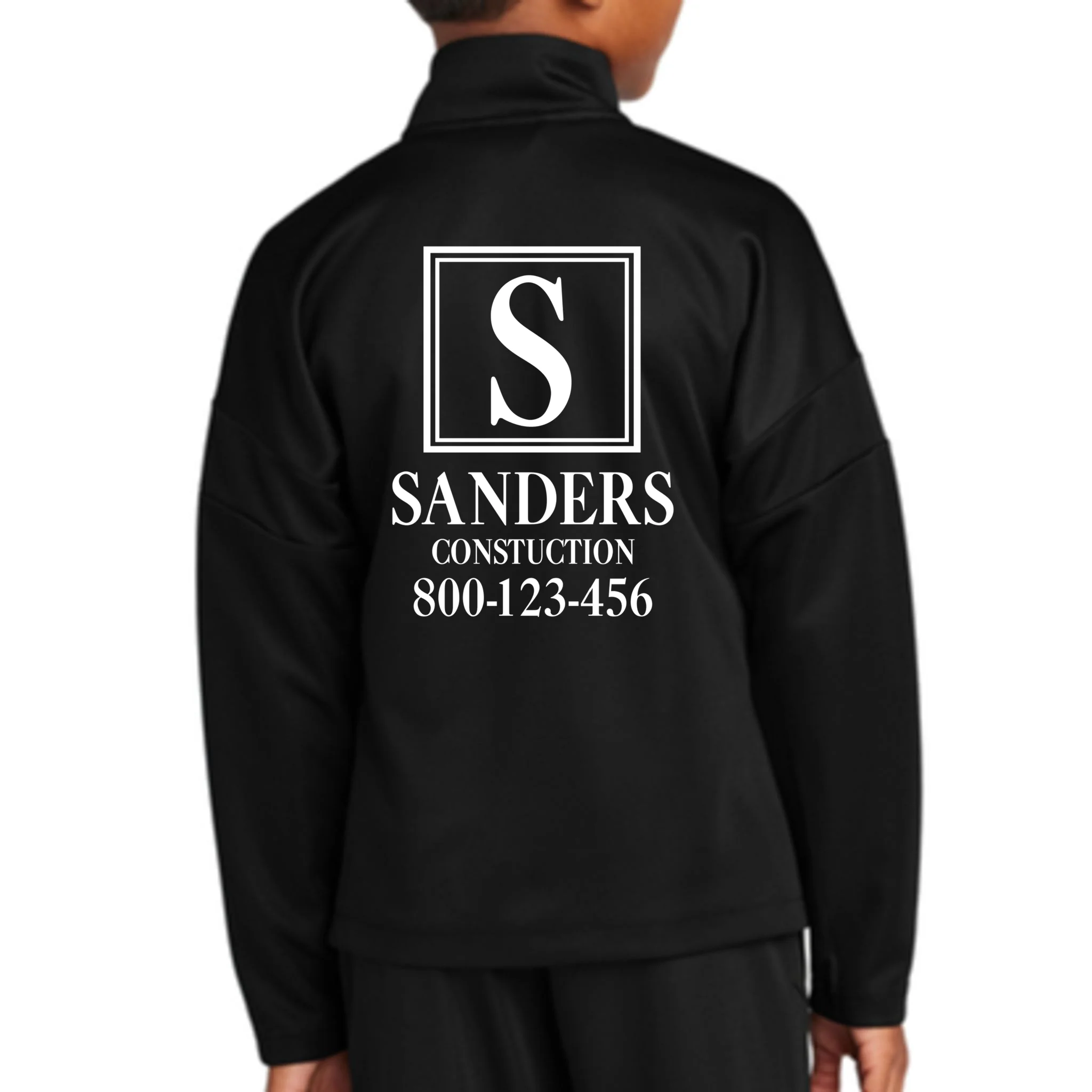 Custom Initial Custom Company Name Kids Jacket - Back