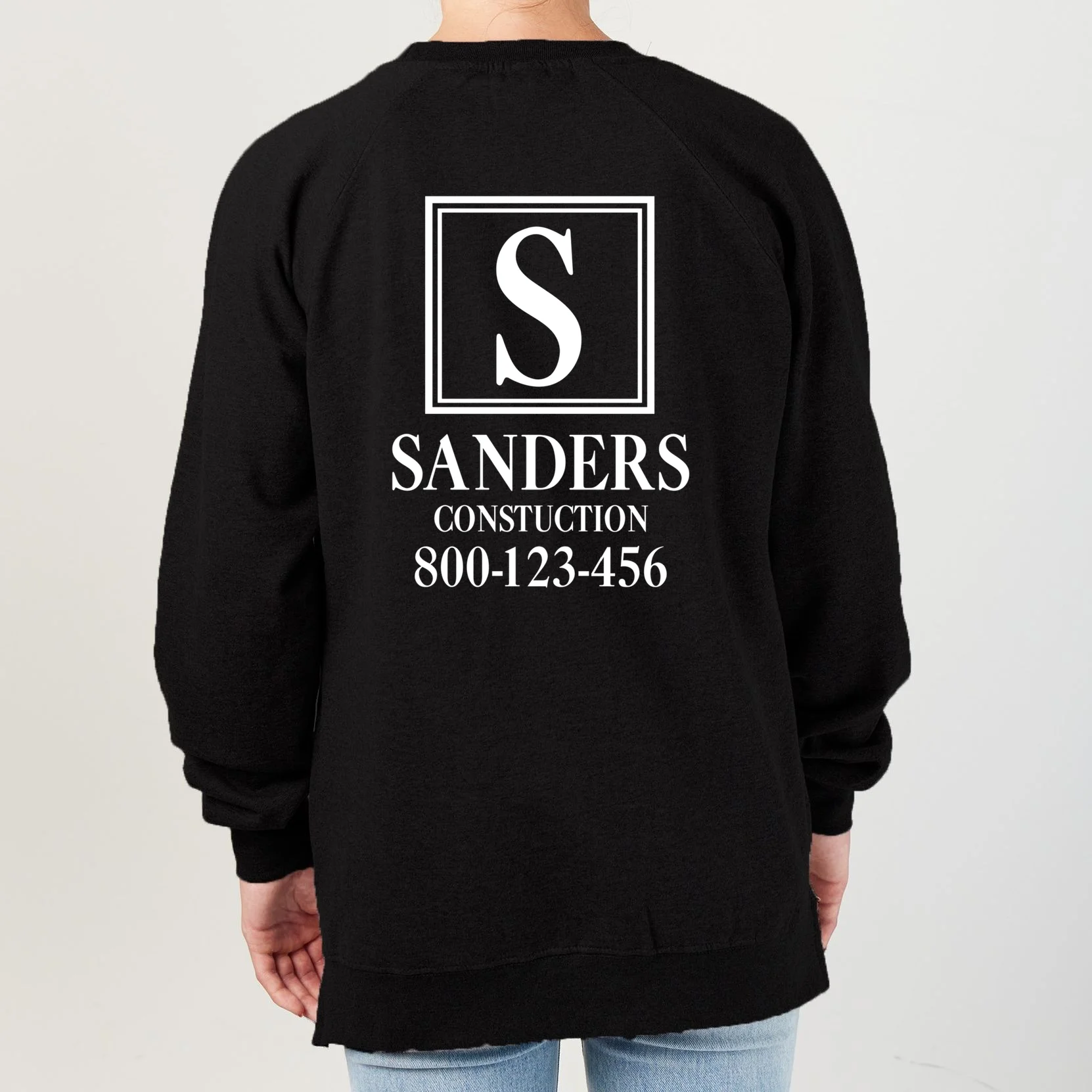 Custom Initial Custom Company Name Women's Sweatshirt - Back - Close-up