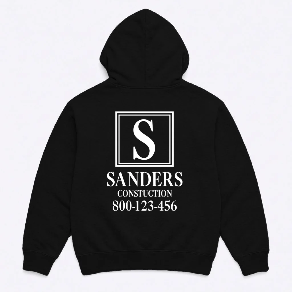 Custom Initial Custom Company Name Hoodie - Back
