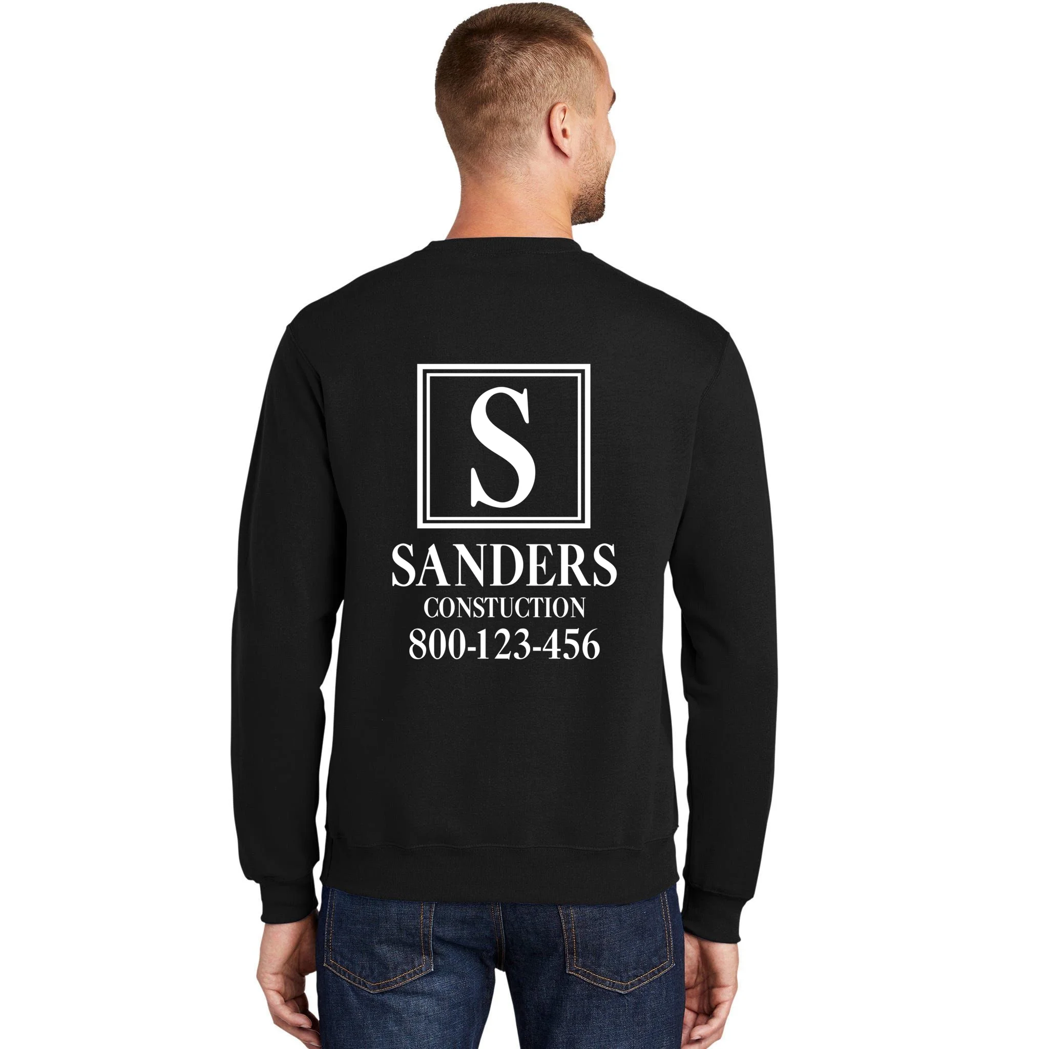 Custom Initial Custom Company Name Sweatshirt - Back