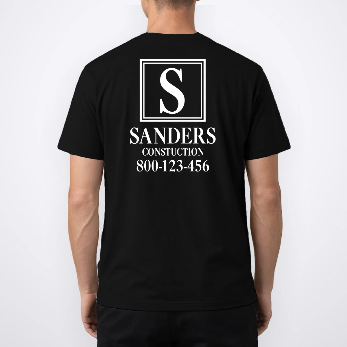Custom Initial Custom Company Name T-Shirt - Back 1