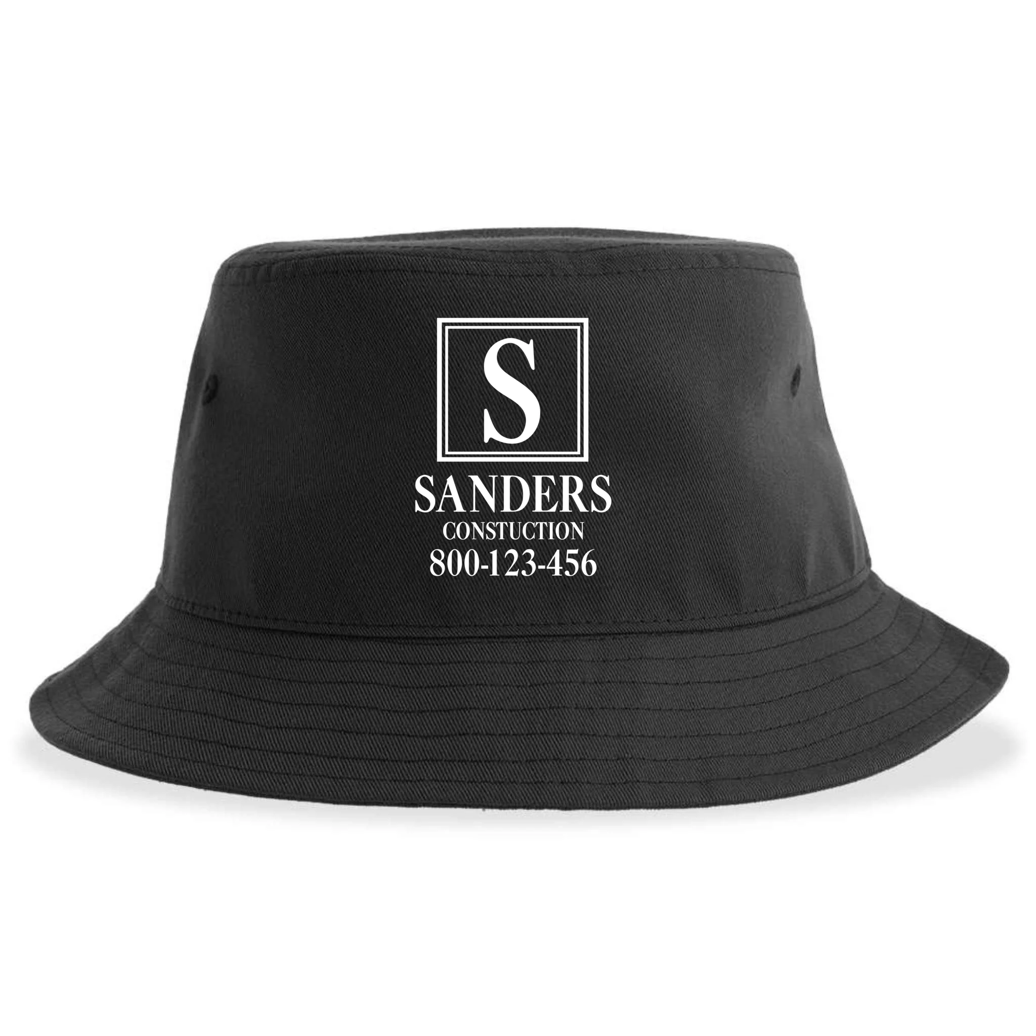 Custom Initial Custom Company Name Bucket Hat - Back - Close-up