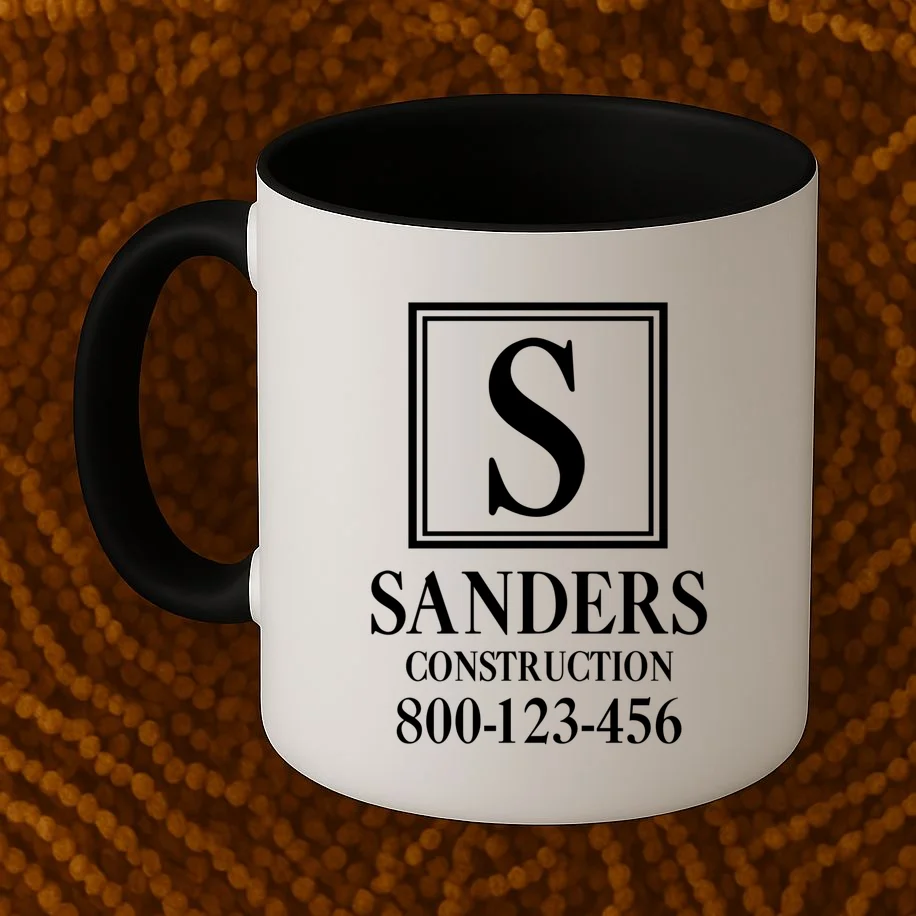 Custom Initial Custom Company Name Coffee Mug - Front 1