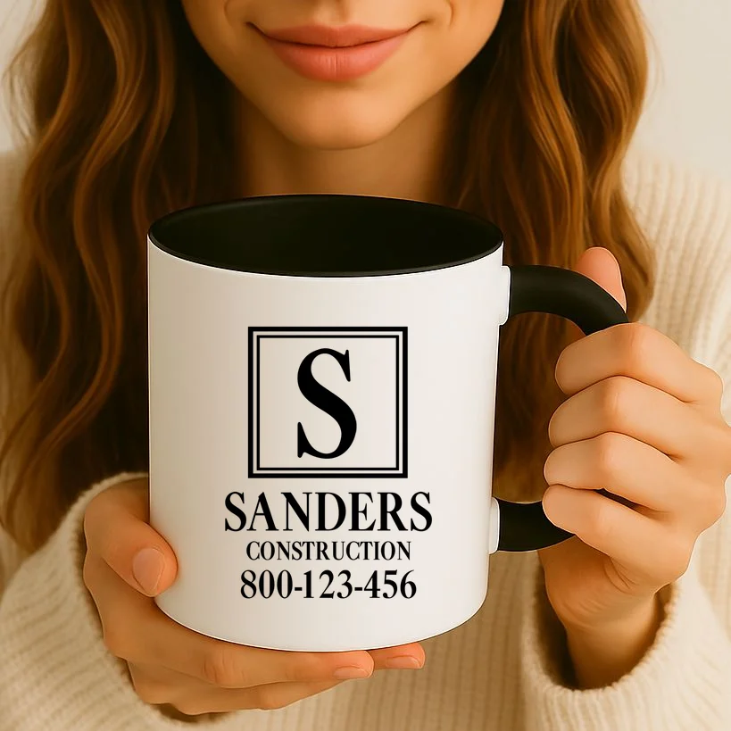Custom Initial Custom Company Name Coffee Mug - Front 2