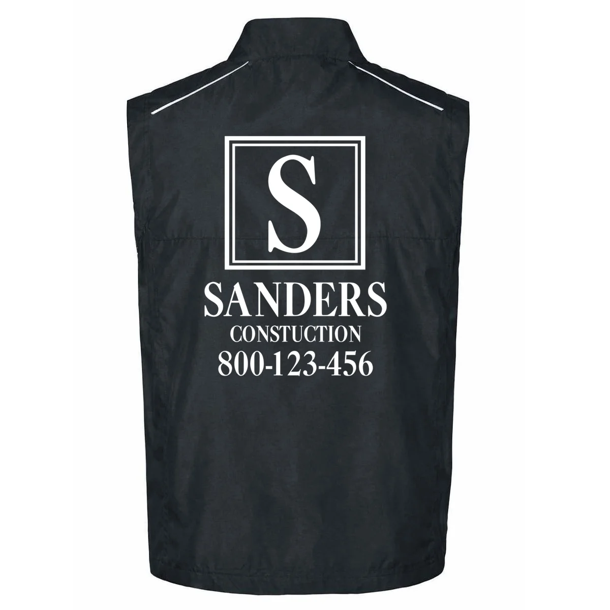 Custom Initial Custom Company Name Men's Vest - Back - Close-up