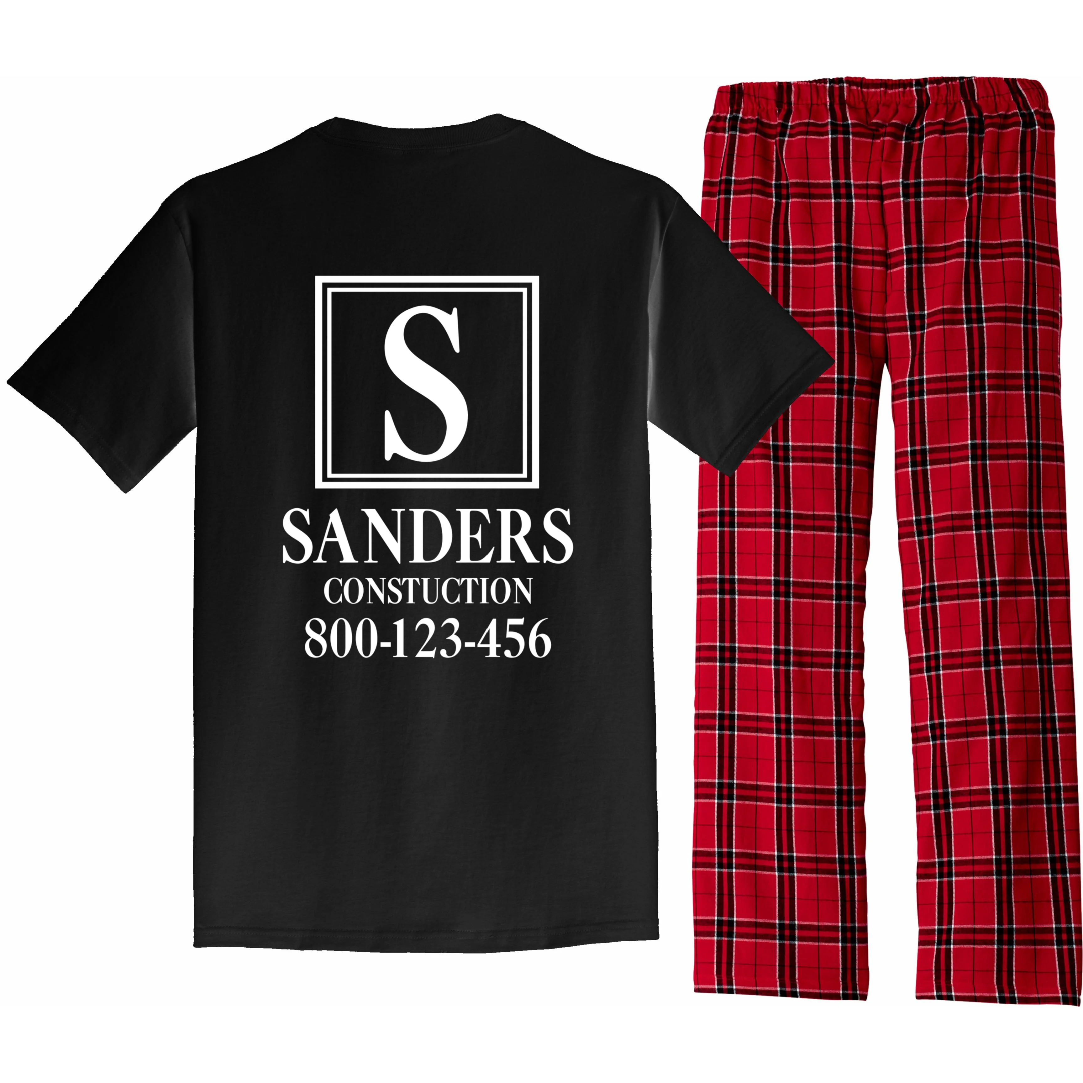Custom Initial Custom Company Name Pajama Set - Back