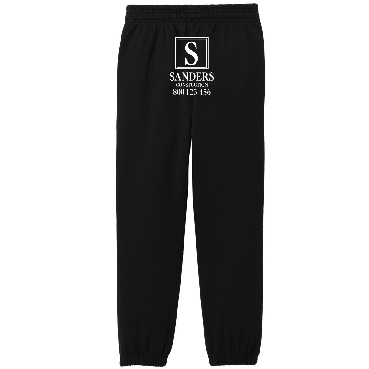 Custom Initial Custom Company Name Kids Fleece Sweatpants - Back - Close-up